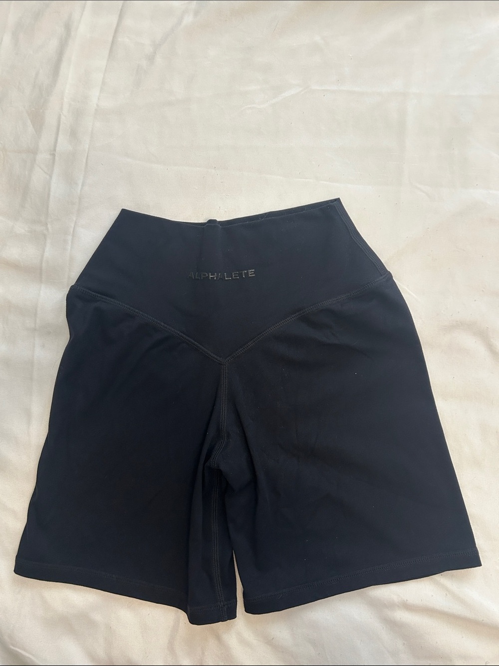 Alphalete Black High-Waist Bike Shorts